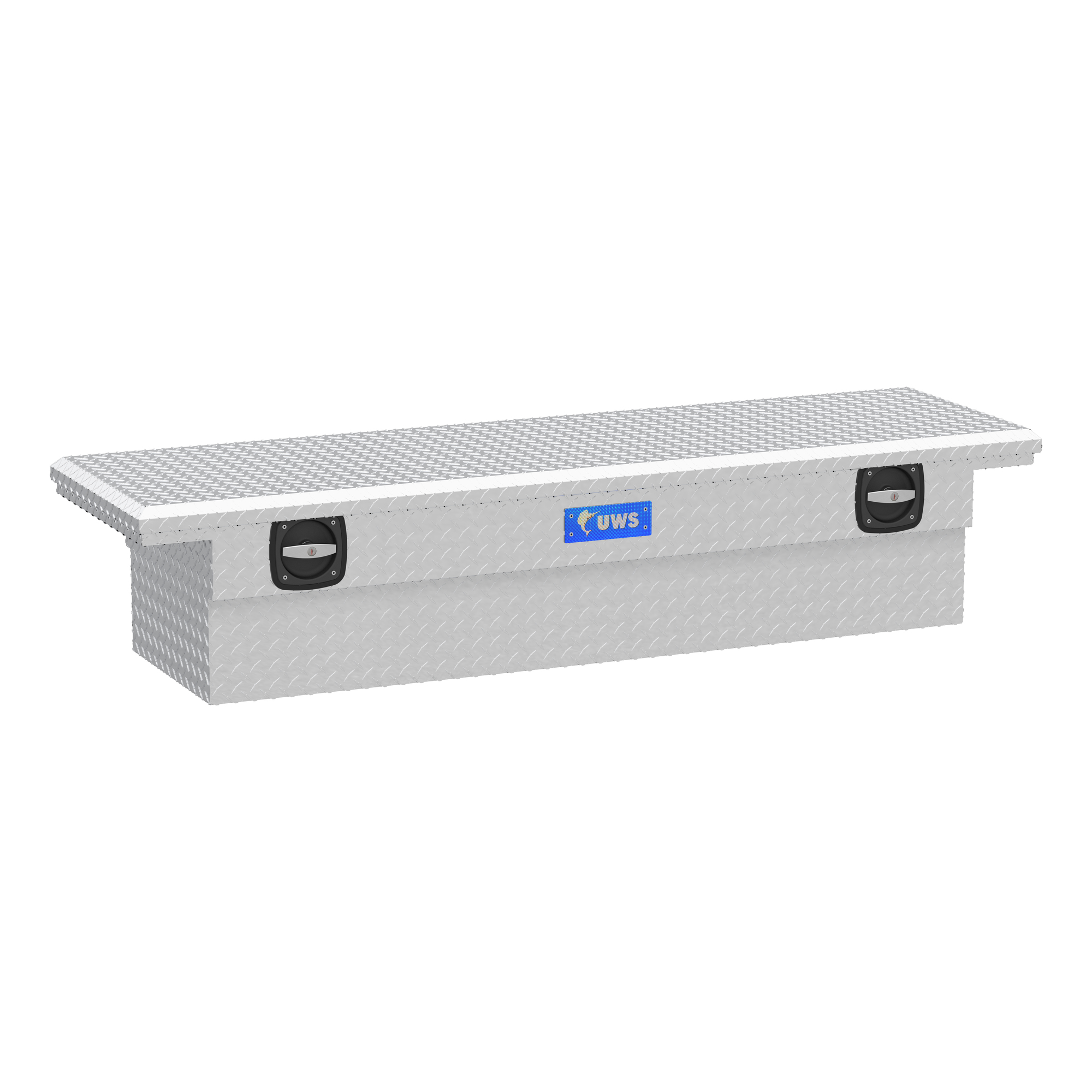 UWS, 69in. Secure Lock Crossover Truck Tool Box, Width 69.875 in, Material Aluminum, Color Finish Bright Aluminum, Model# EC10001